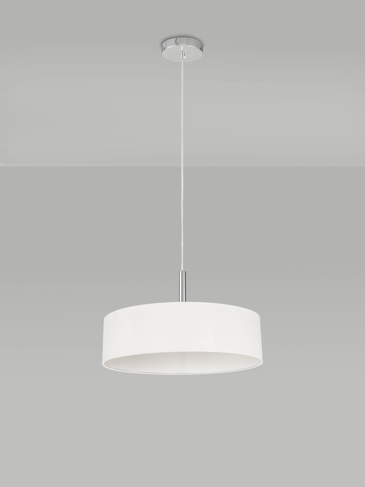 Baymont 45cm 5 Light Pendant Polished Chrome, White DK0733  Deco Baymont CH WH